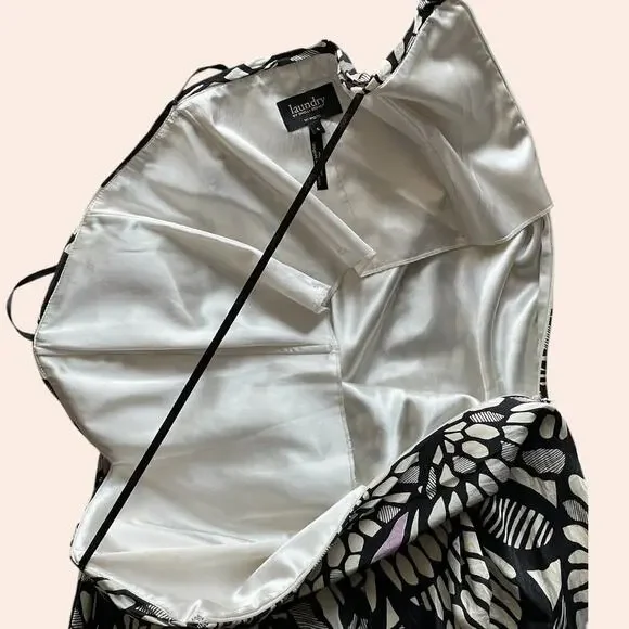 Laundry by Shelli Segal Butterfly Silk Maxi Dress Size 6 Strapless Black White - Picture 8 of 8